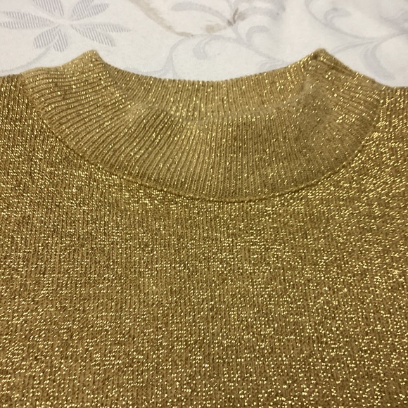 MAGGIE MC NAUGHTEN. Gold Metallic Women's Sweater size2x - Picture 9 of 10